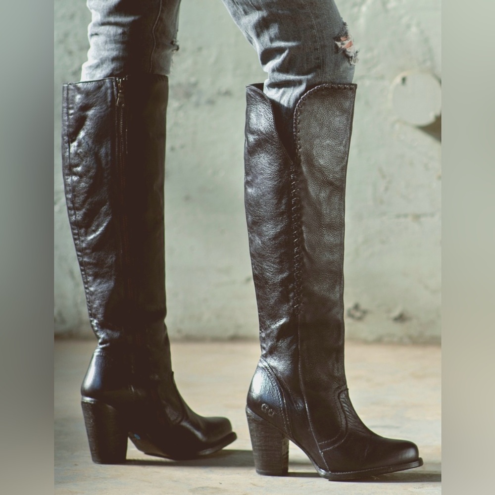 BED|STU Black Over the Knee Boots for Women Black Sz 7